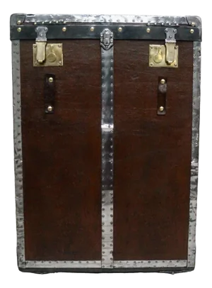 Antique Canvas Dispatch Trunk by Emil Kasper, 1900s
