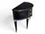 Ebony Vintage Hollywood Regency Demi-Lune Server in Ebonized Wood With Brass Accents For Sale - Image 8 of 10