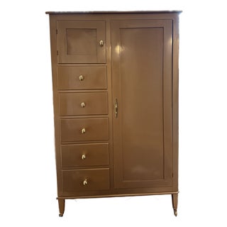 Vintage Gold Painted Wardrobe Cabinet For Sale
