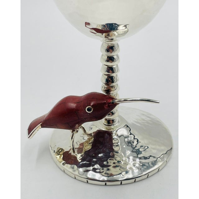 1980s Emilia Castillo Taxco Silver Plate Hummingbird Goblets, Mexican Modernism - a Pair For Sale - Image 10 of 15