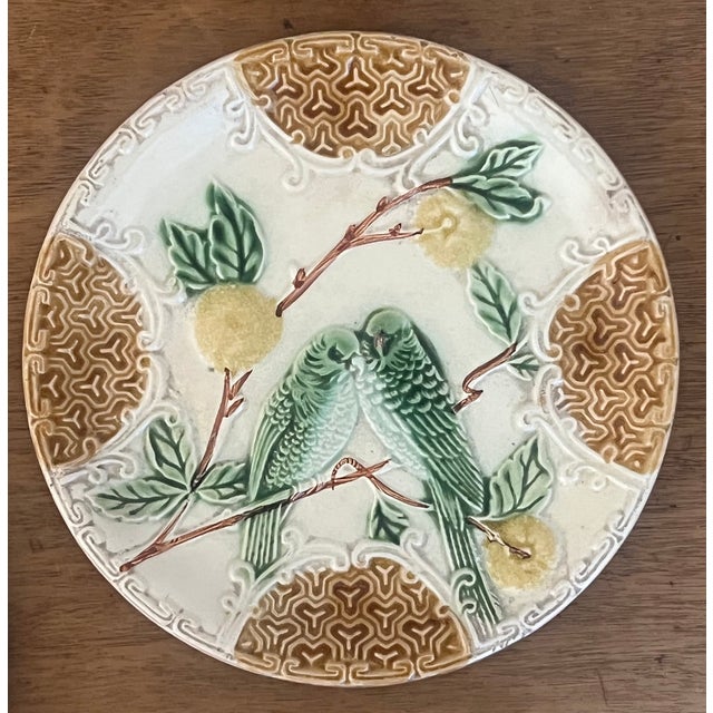 Ceramic French Majolica Bird & Berries Plate C. 1890's For Sale - Image 7 of 8