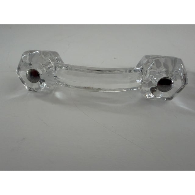 Pair of Vintage Clear Glass Bridge Drawer Pulls, 1930s–1940s Glass Cabinet Knobs== For Sale - Image 4 of 18