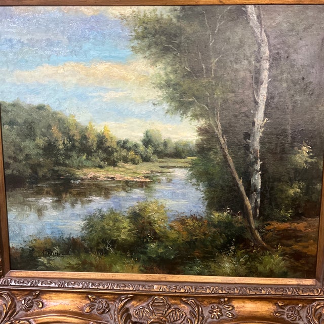 Impressionist 1980s European School Oil on Canvas Signed Framed Landscape Painting Impressionist Style For Sale - Image 3 of 12