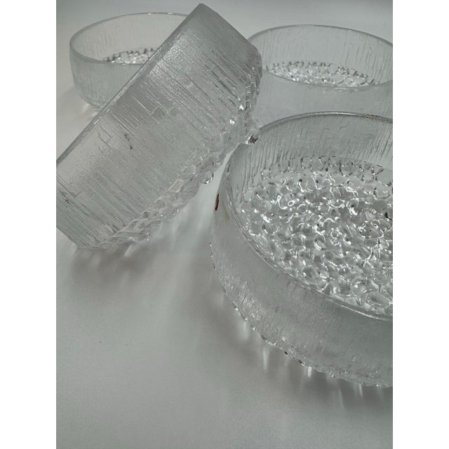 Transparent Set of 4 Iittala Ultima Thule Glass Dessert Bowls by Tapio Wirkkala – Made in Finland For Sale - Image 8 of 10