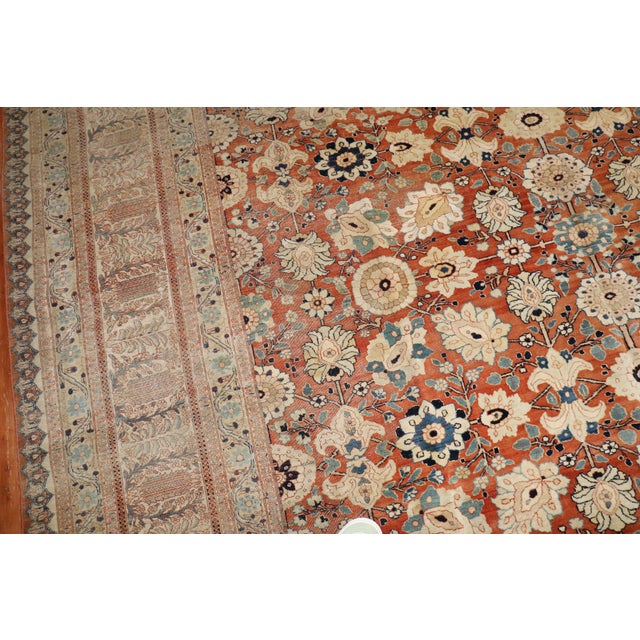 Textile Zabihi Collection Hadji Jalili Tabriz 19th Century Antique Rug - 9'1" x 12'4" For Sale - Image 7 of 12