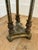 Hollywood Regency Vintage Brass and Marble Pedestal Table For Sale - Image 3 of 6