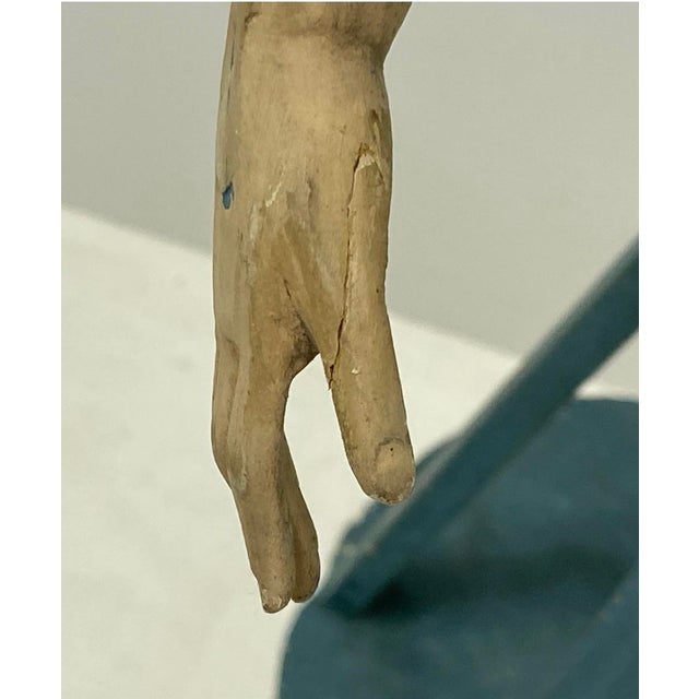 Mid-Century Italian Polychrome Articulated Cage Doll Mannequin W/ Glass Eyes For Sale - Image 4 of 7