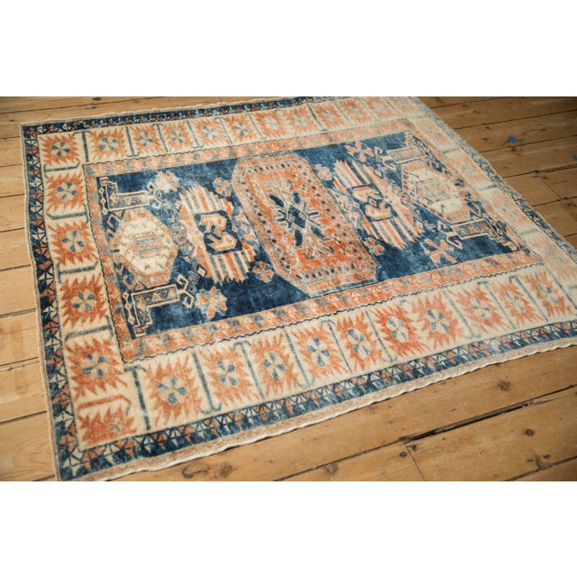 1990s Vintage Distressed Oushak Square Rug - 4'1" X 4'4" For Sale - Image 5 of 10