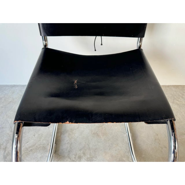 Metal 1960's Mies Van Der Rohe Leather Mr10 Chair for Knoll For Sale - Image 7 of 12
