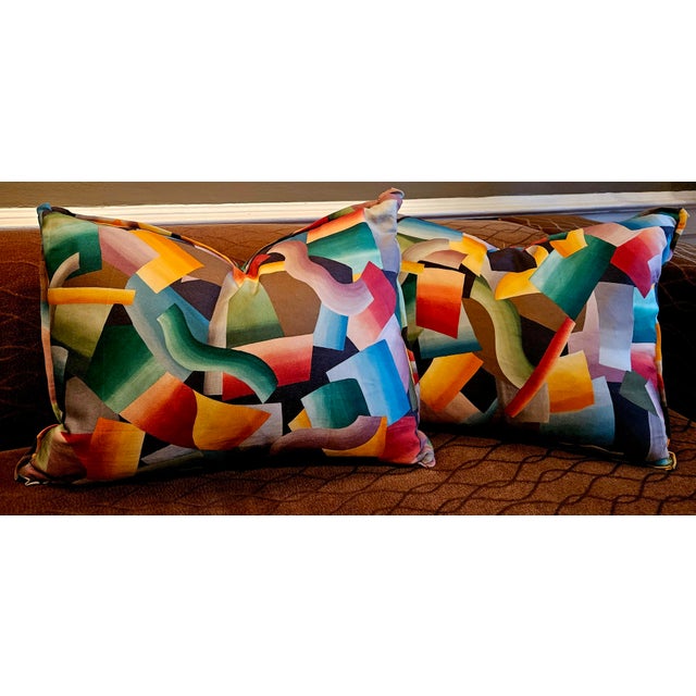 throwpillow made with very exclusive clarence house fabric, down+feather filling, hidden zipper with 1/2" flange, very...