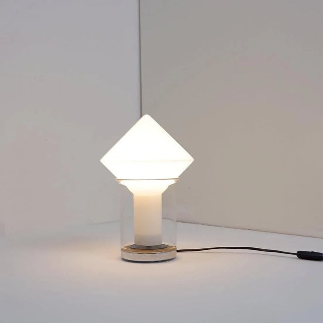Table Lamp in White Glass and Chrome from Peill & Putzler, 1970s For Sale - Image 10 of 13
