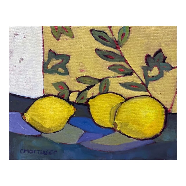 "Citrus and Sunshine" Contemporary Still Life With Lemons For Sale