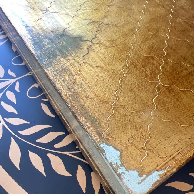 Florentine Amazing hand-painted LARGE rectangular Florentine box with still life top // giltwood box // mid 20th century // gilt // made in Italy // floral For Sale - Image 4 of 12