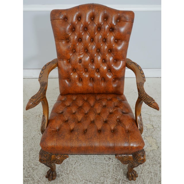 Age: Approx. 20 Years Old Details: English Georgian Style Lion Face Carved Knees Hairy Paw Feet Eagle Carved Arms Nice...