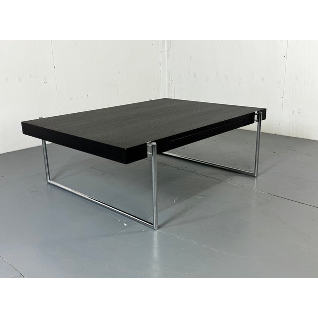 1990s Bauhaus Black Wood and Tubular Steel Coffee Table, Germany, 1990s For Sale - Image 5 of 11