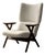 Mid-Century Norwegian Modern Teak and White Bouclé Lounge Chair, 1960s For Sale