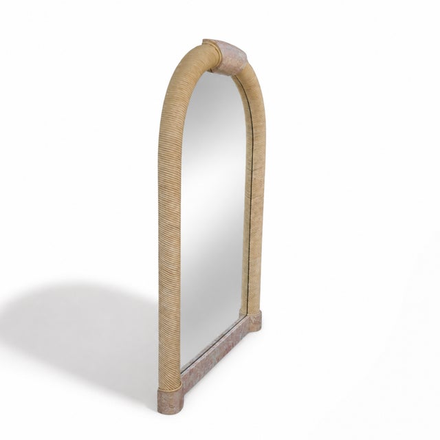 1980s Postmodern Tessellated Stone Arched Wall Mirror For Sale - Image 12 of 18