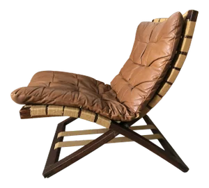 Vintage 1960s Mid Century Modern Folding Lounge Chair Instyle of Ingmar Relling for Westnofa