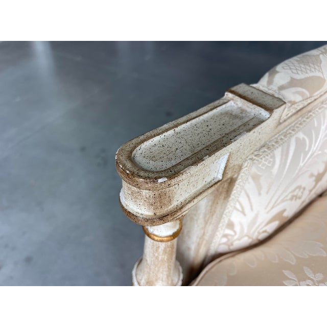 Judith Norman French Neoclassical Armchairs in Damask Fabric, a Pair, Bergere, Gilt, Design Center of America For Sale - Image 10 of 12