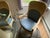 Wood 20th Century Glass Top Dining Table and Four Arm Chairs For Sale - Image 7 of 12