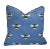 Textile Blue French Napoleonic Embroidered & Tufted Bee Linen & Velvet Feather/Down Pillow 22” Square For Sale - Image 7 of 10