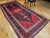 Textile Vintage Persian Hamadan Gallery Rug, Hand-Knotted Wool, Geometric Medallion Pattern, Navy & Red, 6x12 For Sale - Image 7 of 17