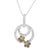 A pair of sweet and stunning Champagne-colored diamond flowers bloom together on this captivating sterling silver pendant....