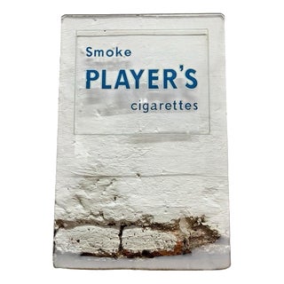 Early 20th Century Players Cigarettes Reverse-Printed Glass Advertising Panel, 1930 For Sale