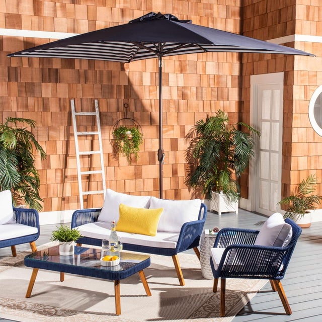 This rectangular crank umbrella was inspired by the sunbathing terrace of Monacos Mediterranean overlook hotels. Embracing...