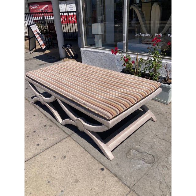 Wood Neoclassical Backless Daybed Fully Upholstered-1 For Sale - Image 7 of 12