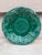 Rare Green Majolica Strawberries Platter Sarreguemines Majolica, circa 1870. One chip on the back. 9.2 inches diameter.