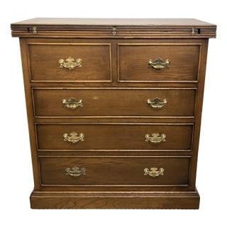 1960s Spanish Chippendale Flip-Top Bachelor's Chest for Marshall Field's For Sale