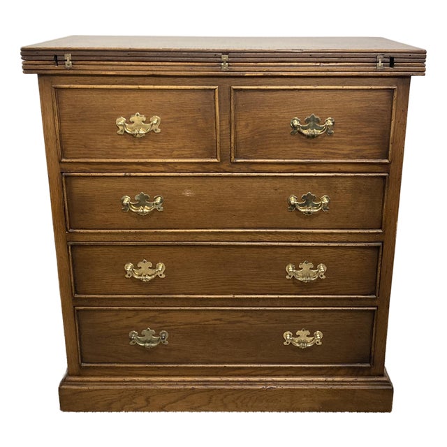 1960s Spanish Chippendale Flip-Top Bachelor's Chest for Marshall Field's For Sale