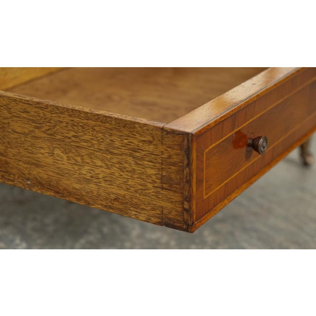 Gold Vintage Walnut Canterbury Newspaper Rack with Brass Handles J1 For Sale - Image 8 of 15