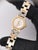 Contemporary Vintage Rolex Precision 2-Tone Manual Wind Flex Stretch Bracelet Ladies Watch For Sale - Image 3 of 12