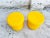 Set of Mid-Century Yellow Leather Poufs, Italy, 1980s For Sale - Image 4 of 12
