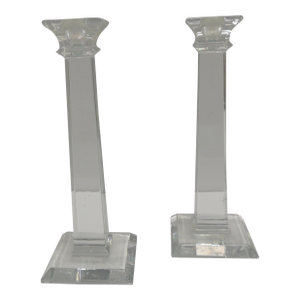 Tiffany & Co. Crystal Classic Columns Candle Holders - Set of 2
