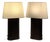 Thomasville Contemporary Bronze Table Lamps With Linen Shades - a Pair For Sale