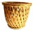 Italian Mid Century Gilt Ceramic Woven Basket For Sale