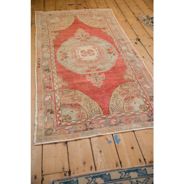 Traditional Vintage Distressed Oushak Rug Runner - 3'1" x 5'11" For Sale - Image 3 of 9