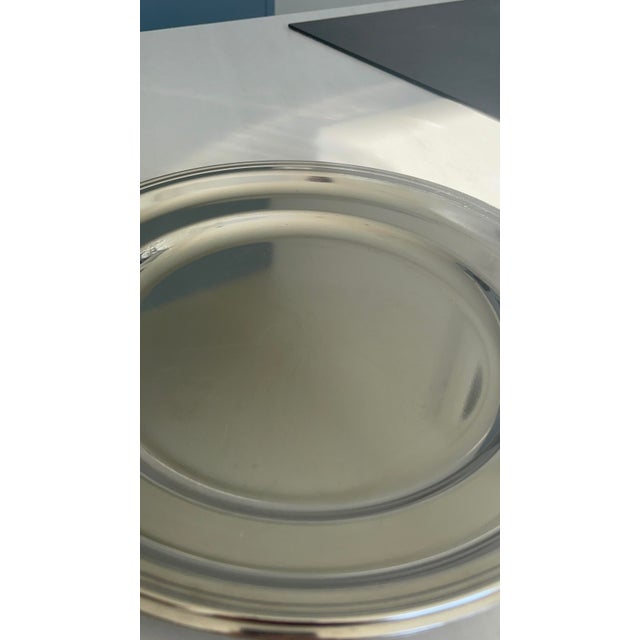 Round Stainless Steel Serving Tray by Guy Degrenne, 1980s For Sale - Image 7 of 8