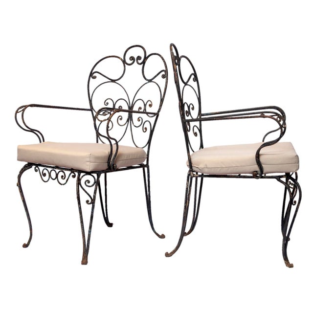 Vintage French Style Iron Garden Chairs Set of 2 Chairish