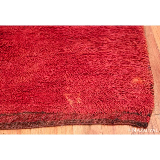 Nazmiyal Collection Vintage Moroccan Red Shag Berber Rug For Sale - Image 4 of 8