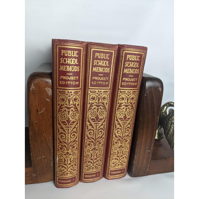Antique 1922 Public School Methods Educational Books – Red & Gold 3-Volume Set For Sale In New York - Image 6 of 8