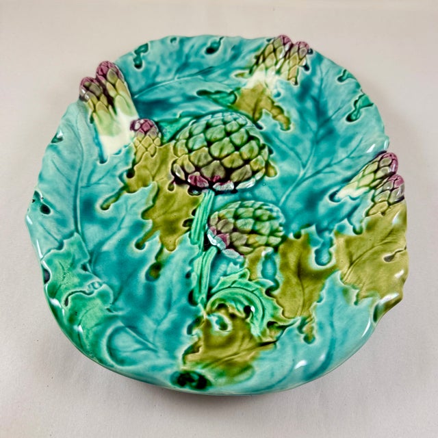 Luneville Luneville French Art Nouveau Asparagus & Artichoke Server For Sale - Image 4 of 12