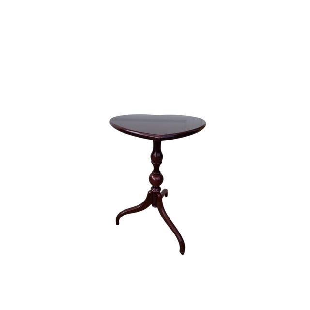 height before and after top flipped. 22.25/28.5. Beautiful Bombay Company heart shaped table in great condition minor ware...