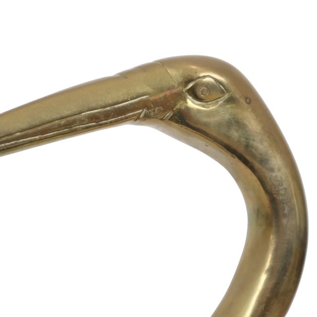 Large Hollywood Regency Brass Crane Bird, 1970s For Sale - Image 13 of 16
