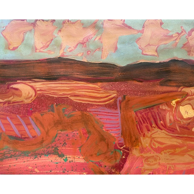 1980s Acrylic on Canvas Abstract Landscape Painting by Harry Hilson For Sale - Image 9 of 9