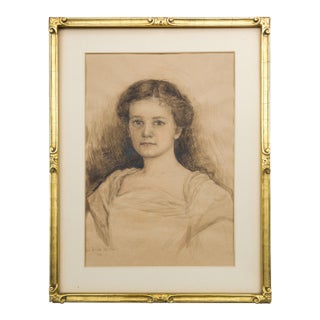 Portrait of a Young Girl - Evelyn Enola Rockwell, C. 1909 For Sale