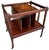 Vintage Hekman magazine rack side table featuring faux bamboo supports, a beautifully figured burl-top veneer, and a warm...